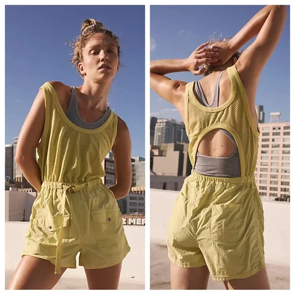 NEW Free People Movement Pacific Coast Hike Onesie Romper Green - Picture 1 of 6